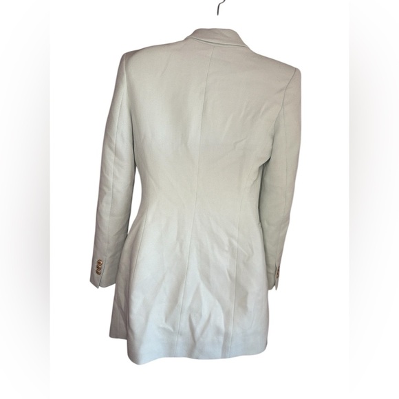 Zara women’s mint Green Double-Breasted long Blazer coat sz small preloved - Picture 12 of 16